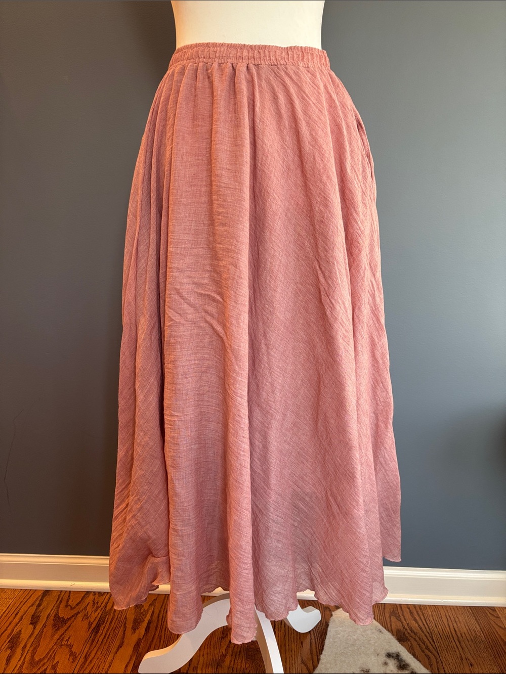 Women's Dusty Rose Maxi Skirt - Lightweight Flowing Design